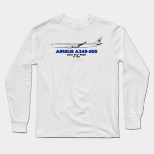 Airbus A340-500 - Qatar Amiri Flight Long Sleeve T-Shirt